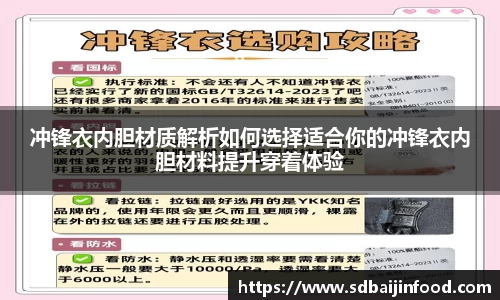 冲锋衣内胆材质解析如何选择适合你的冲锋衣内胆材料提升穿着体验