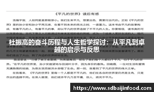 杜振高的奋斗历程与人生哲学探讨：从平凡到卓越的启示与反思
