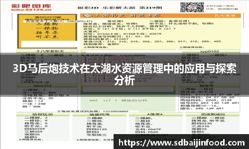 3D马后炮技术在太湖水资源管理中的应用与探索分析