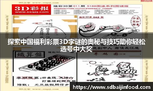 探索中国福利彩票3D字谜的奥秘与技巧助你轻松选号中大奖